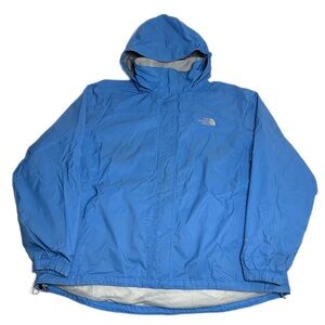 The North Face Womens Venture 2 Rain Jacket Hood Windbreaker Hyvent Blue Size XL
